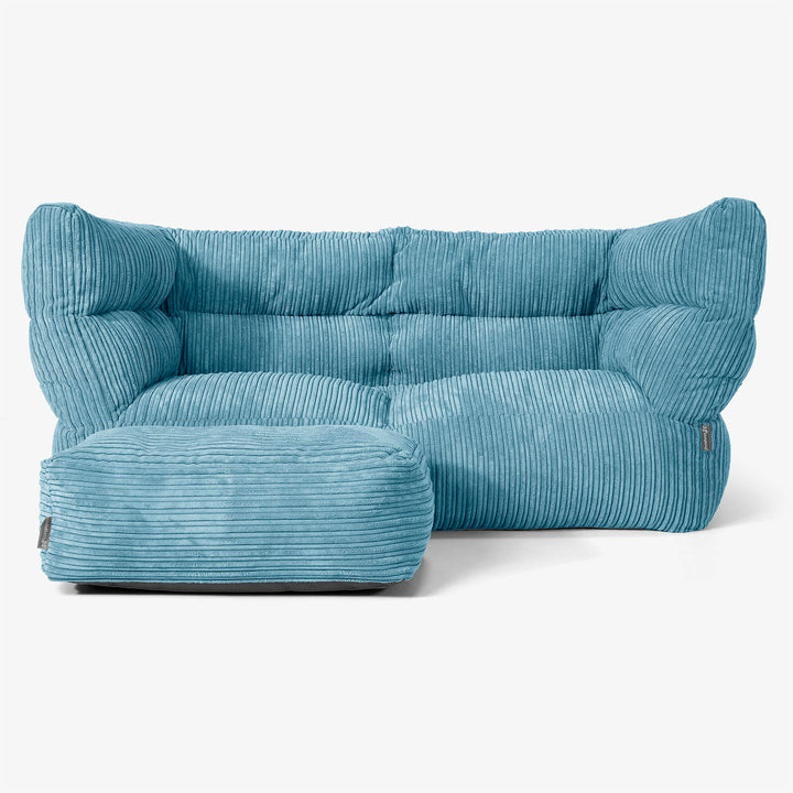 Albert 2-sits Saccosäcksoffa 2.0 - Klassisk Manchestertyg Turkos 02