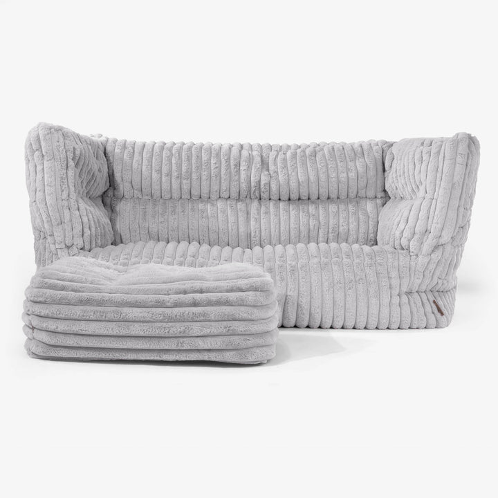 Albert 2-sits Saccosäcksoffa 2.0 - Ultraplyschmanchestertyg Grå 02