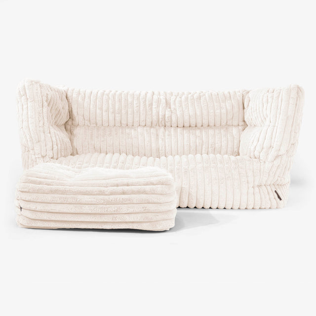 Albert 2-sits Saccosäcksoffa 2.0 - Ultraplyschmanchestertyg Gräddvit 02
