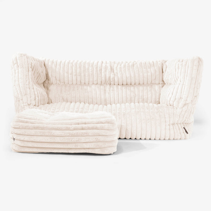 Albert 2-sits Saccosäcksoffa 2.0 - Ultraplyschmanchestertyg Gräddvit 02