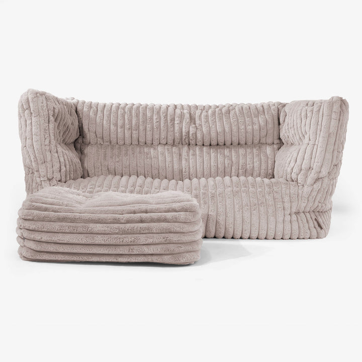 Albert 2-sits Saccosäcksoffa 2.0 - Ultraplyschmanchestertyg Minkbrun 02