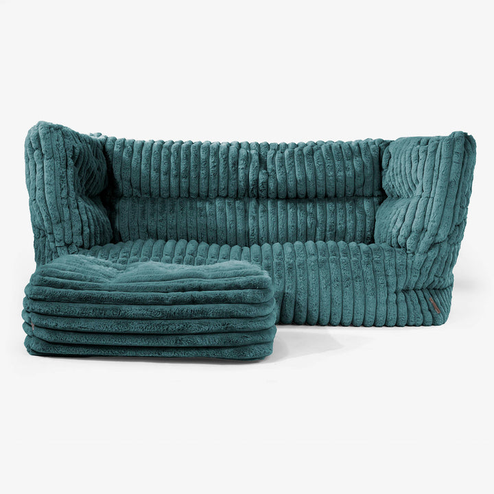 Albert 2-sits Saccosäcksoffa 2.0 - Ultraplyschmanchestertyg Teal 02