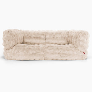 Albert 2-sits Saccosäcksoffa - Fuskpäls Bubble Gräddvit