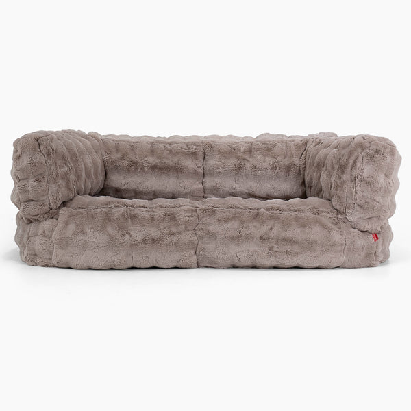 Albert 2-sits Saccosäcksoffa - Fuskpäls Bubble Minkbrun 01