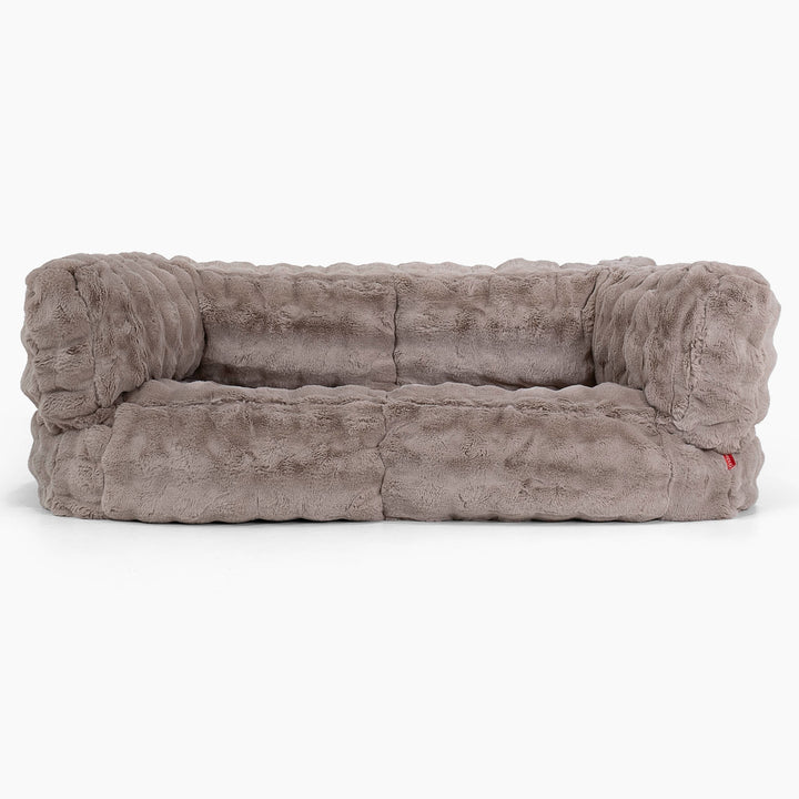 Albert 2-sits Saccosäcksoffa - Fuskpäls Bubble Minkbrun 01
