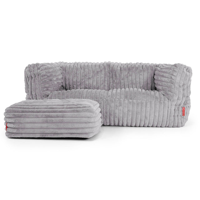 Albert 2-sits Saccosäcksoffa - Ultraplyschmanchestertyg Grå 02