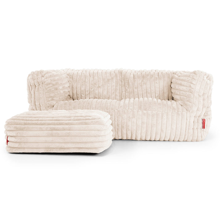 Albert 2-sits Saccosäcksoffa - Ultraplyschmanchestertyg Gräddvit 02
