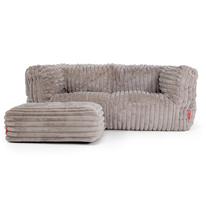 Albert 2-sits Saccosäcksoffa - Ultraplyschmanchestertyg Minkbrun 02