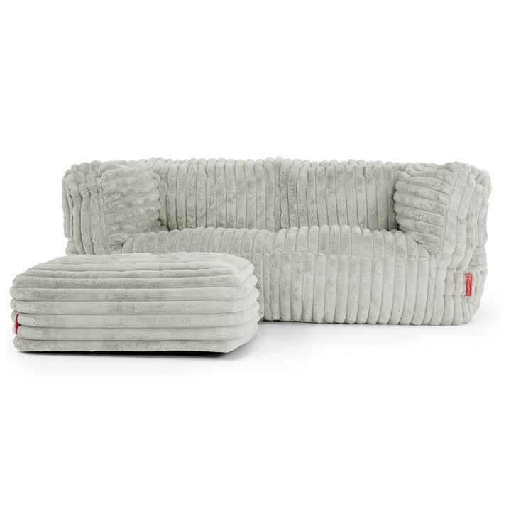 Albert 2-sits Saccosäcksoffa - Ultraplyschmanchestertyg Salviagrön 02
