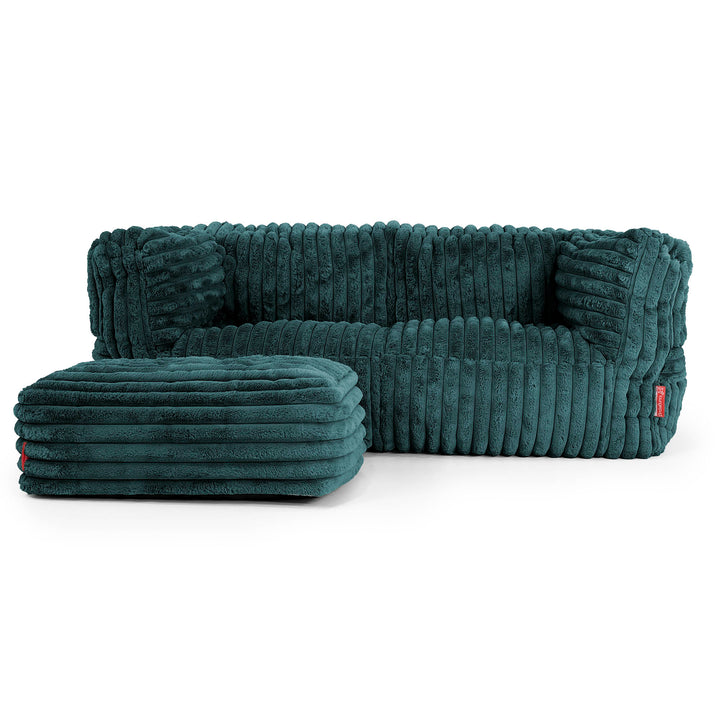 Albert 2-sits Saccosäcksoffa - Ultraplyschmanchestertyg Teal 02