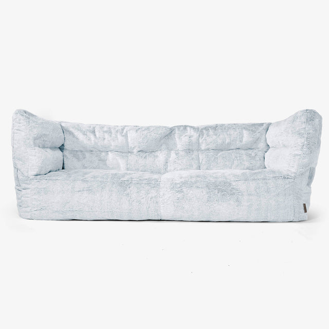 Albert 3-sits Saccosäcksoffa 2.0 - Fuskkaninpäls Gammelblå 01