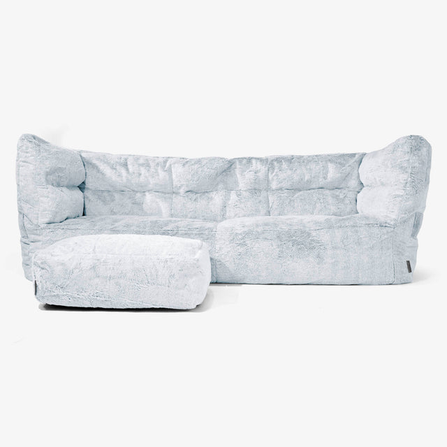Albert 3-sits Saccosäcksoffa 2.0 - Fuskkaninpäls Gammelblå 02