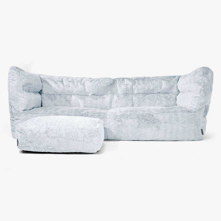 Albert 3-sits Saccosäcksoffa 2.0 - Fuskkaninpäls Gammelblå 02