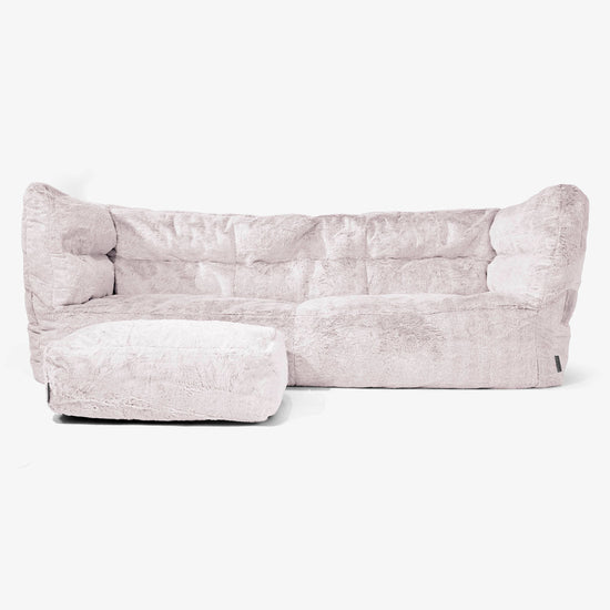 Albert 3-sits Saccosäcksoffa 2.0 - Fuskkaninpäls Gammelrosa 02