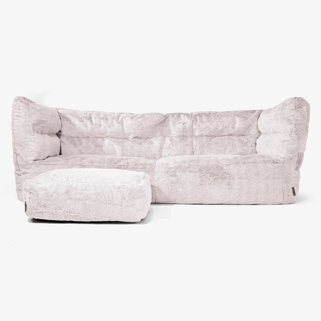 Albert 3-sits Saccosäcksoffa 2.0 - Fuskkaninpäls Gammelrosa 02