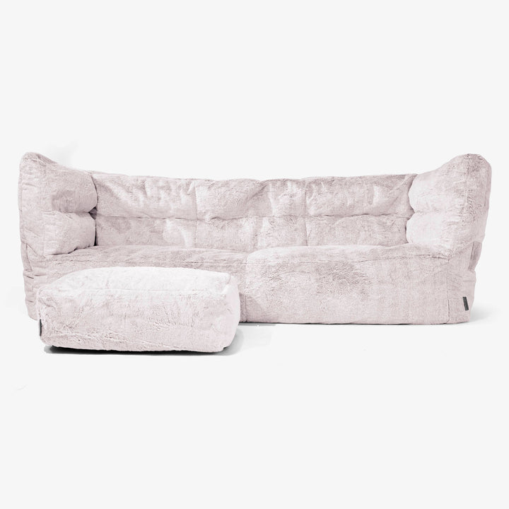 Albert 3-sits Saccosäcksoffa 2.0 - Fuskkaninpäls Gammelrosa 02