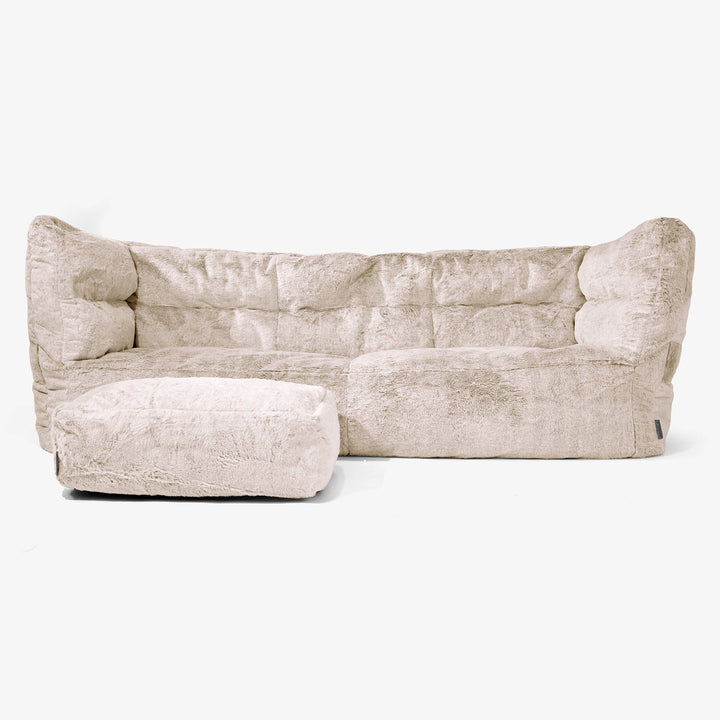 Albert 3-sits Saccosäcksoffa 2.0 - Fuskkaninpäls Gyllenbrun 02