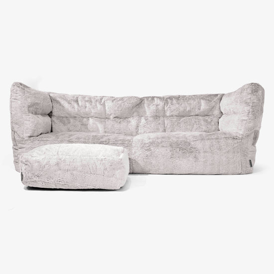 Albert 3-sits Saccosäcksoffa 2.0 - Fuskkaninpäls Ljusgrå 02