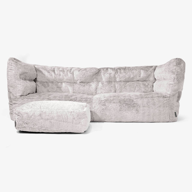 Albert 3-sits Saccosäcksoffa 2.0 - Fuskkaninpäls Ljusgrå 02