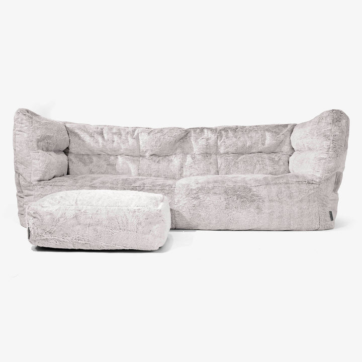 Albert 3-sits Saccosäcksoffa 2.0 - Fuskkaninpäls Ljusgrå 02