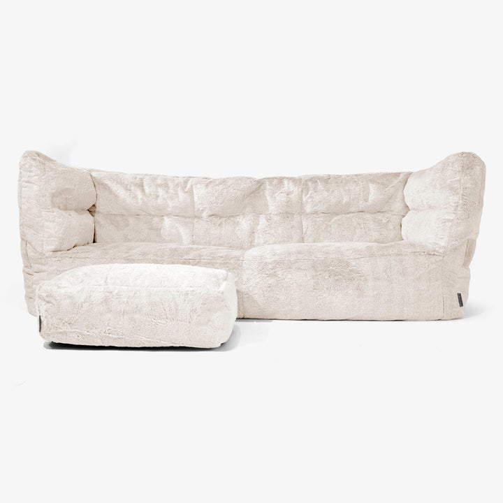Albert 3-sits Saccosäcksoffa 2.0 - Fuskkaninpäls Vit 02