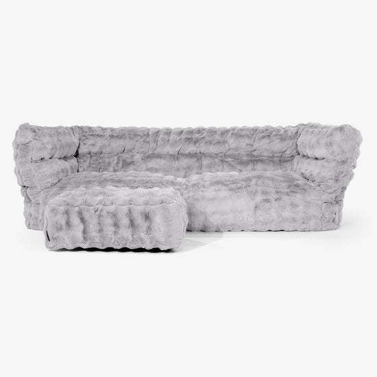 Albert 3-sits Saccosäcksoffa 2.0 - Fuskpäls Bubble Grå 02