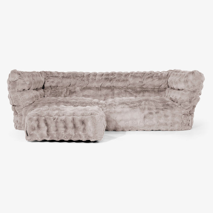 Albert 3-sits Saccosäcksoffa 2.0 - Fuskpäls Bubble Minkbrun 02