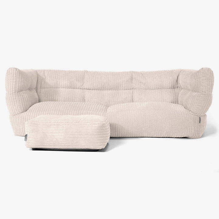 Albert 3-sits Saccosäcksoffa 2.0 - Klassisk Manchestertyg Elfenbensvit 02