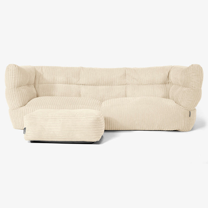 Albert 3-sits Saccosäcksoffa 2.0 - Klassisk Manchestertyg Gräddvit 02