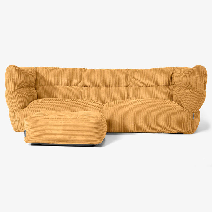 Albert 3-sits Saccosäcksoffa 2.0 - Klassisk Manchestertyg Gyllene Honung 02