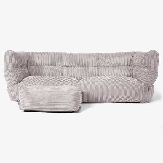 Albert 3-sits Saccosäcksoffa 2.0 - Klassisk Manchestertyg Silvergrå 02