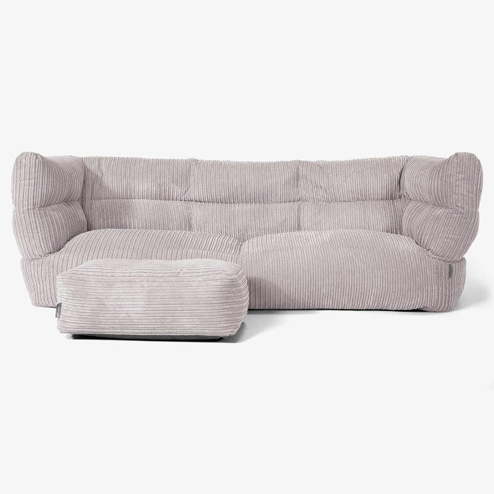 Albert 3-sits Saccosäcksoffa 2.0 - Klassisk Manchestertyg Silvergrå 02