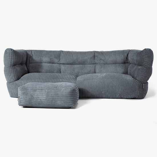 Albert 3-sits Saccosäcksoffa 2.0 - Klassisk Manchestertyg Skiffergrå 02