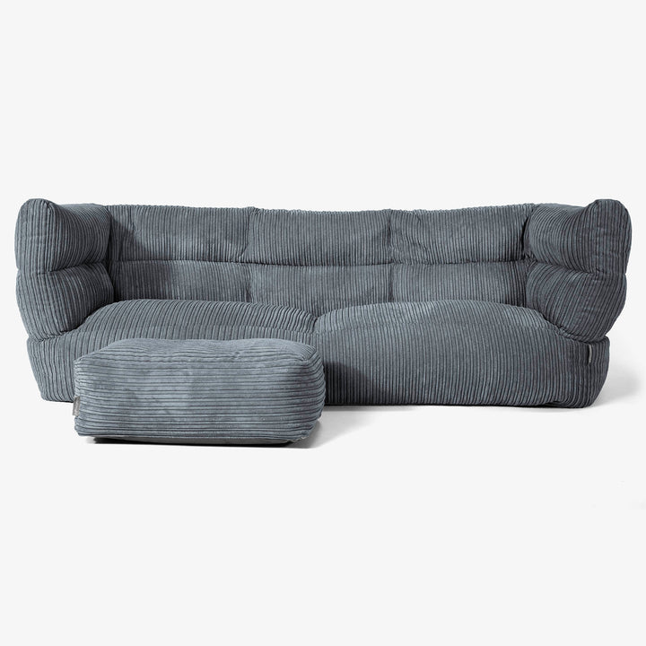 Albert 3-sits Saccosäcksoffa 2.0 - Klassisk Manchestertyg Skiffergrå 02