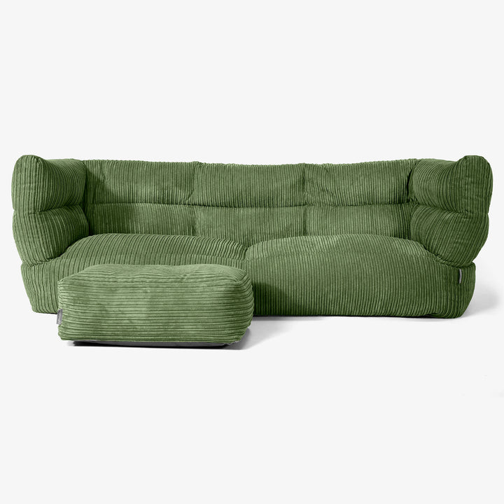 Albert 3-sits Saccosäcksoffa 2.0 - Klassisk Manchestertyg Skogsgrön 02