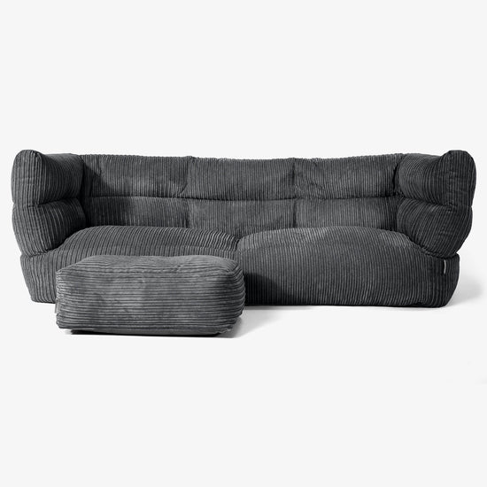 Albert 3-sits Saccosäcksoffa 2.0 - Klassisk Manchestertyg Svart 02