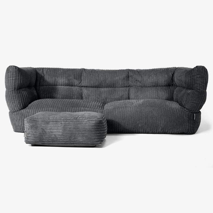Albert 3-sits Saccosäcksoffa 2.0 - Klassisk Manchestertyg Svart 02