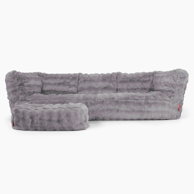 Albert 3-sits Saccosäcksoffa - Fuskpäls Bubble Grå 02