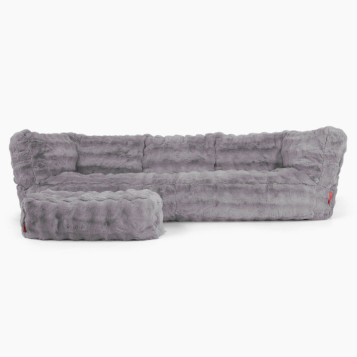 Albert 3-sits Saccosäcksoffa - Fuskpäls Bubble Grå 02