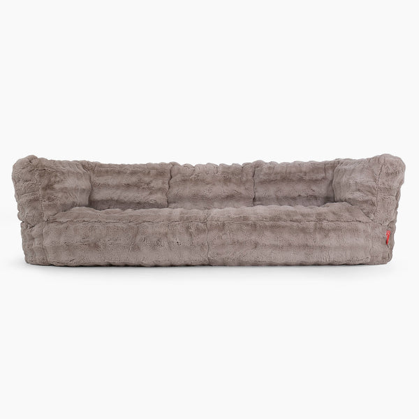 Albert 3-sits Saccosäcksoffa - Fuskpäls Bubble Minkbrun 01