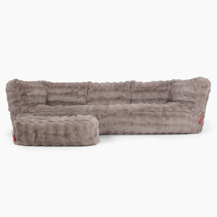 Albert 3-sits Saccosäcksoffa - Fuskpäls Bubble Minkbrun 02
