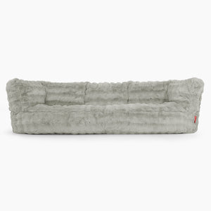 Albert 3-sits Saccosäcksoffa - Fuskpäls Bubble Salviagrön