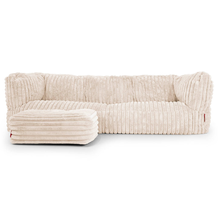 Albert 3-sits Saccosäcksoffa - Ultraplyschmanchestertyg Gräddvit 02