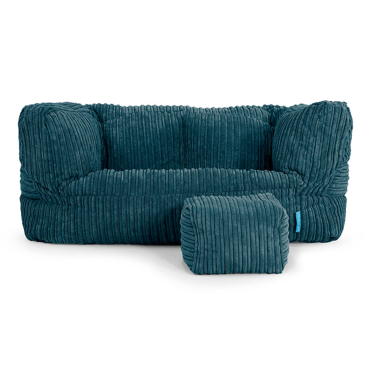 Albert Barnsoffa Saccosäck 2-6 år - Klassisk Manchestertyg Teal 02