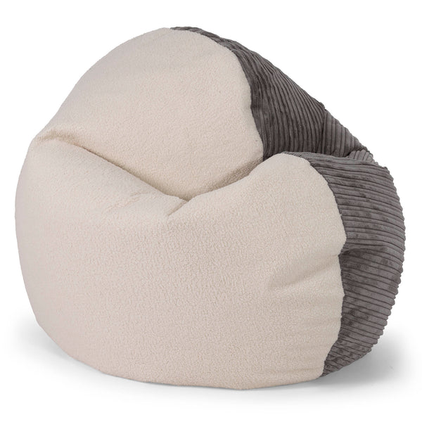 Flexforma Saccosäcksstol för Barn för Småbarn 1-3 år  - Boucle & Manchestertyg Grafitgrå 01