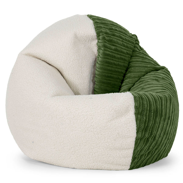 Flexforma Saccosäck för Vuxna - Boucle & Manchestertyg Skogsgrön 01