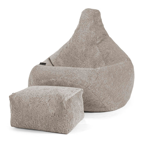 Game Fåtölj Saccosäck - Lyxig Chenille Grå 01