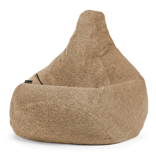 Game Fåtölj Saccosäck - Lyxig Chenille Minkbrun 01