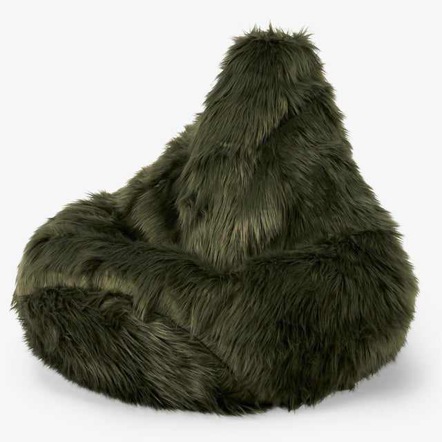 Game Fåtölj Saccosäck - Mongoliskt Fuskpäls Sage Green 01