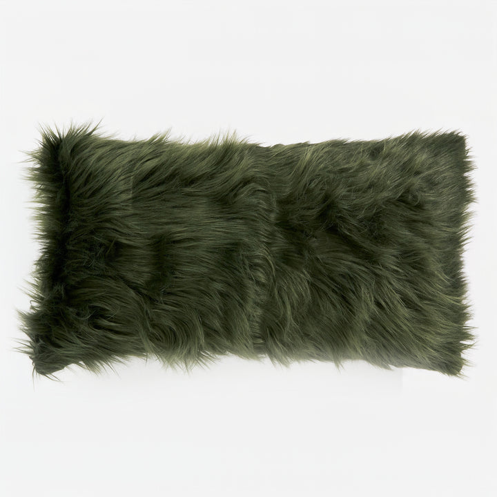 Jätte Kuddfodral 40 x 70cm - Mongoliskt Fuskpäls Salviagrön 01